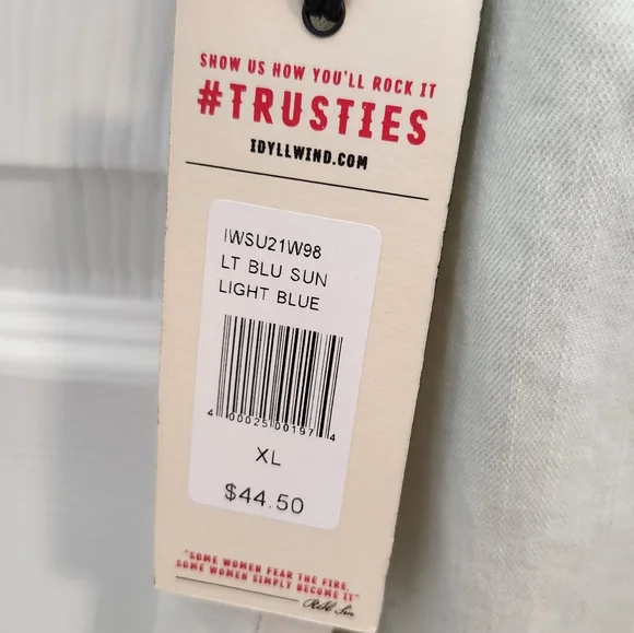 IDYLLWIND By Miranda Lambert Light Denim Chambray Sleeveless Shirt Pearl Snap - Picture 5 of 8